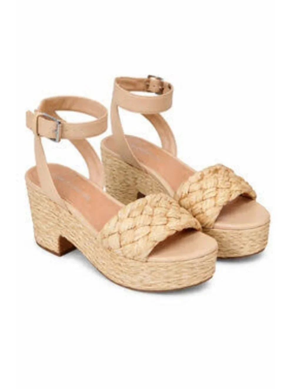Marc Fisher  Steel Platform Raffia Sandal  Women's Size 9M  Light Natural  NEW